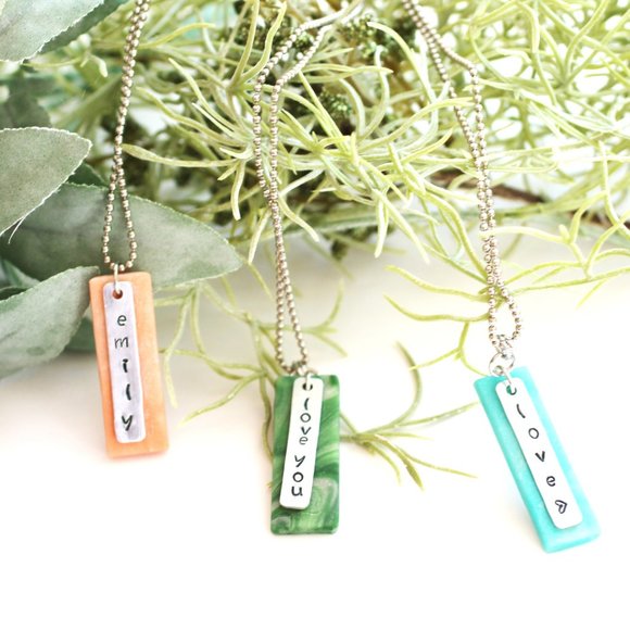 Personalized Necklace / Polmer Clay Necklace - Picture 5 of 5